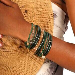 NEW BUDHAGIRL serenity prayer all weather bangles in frond